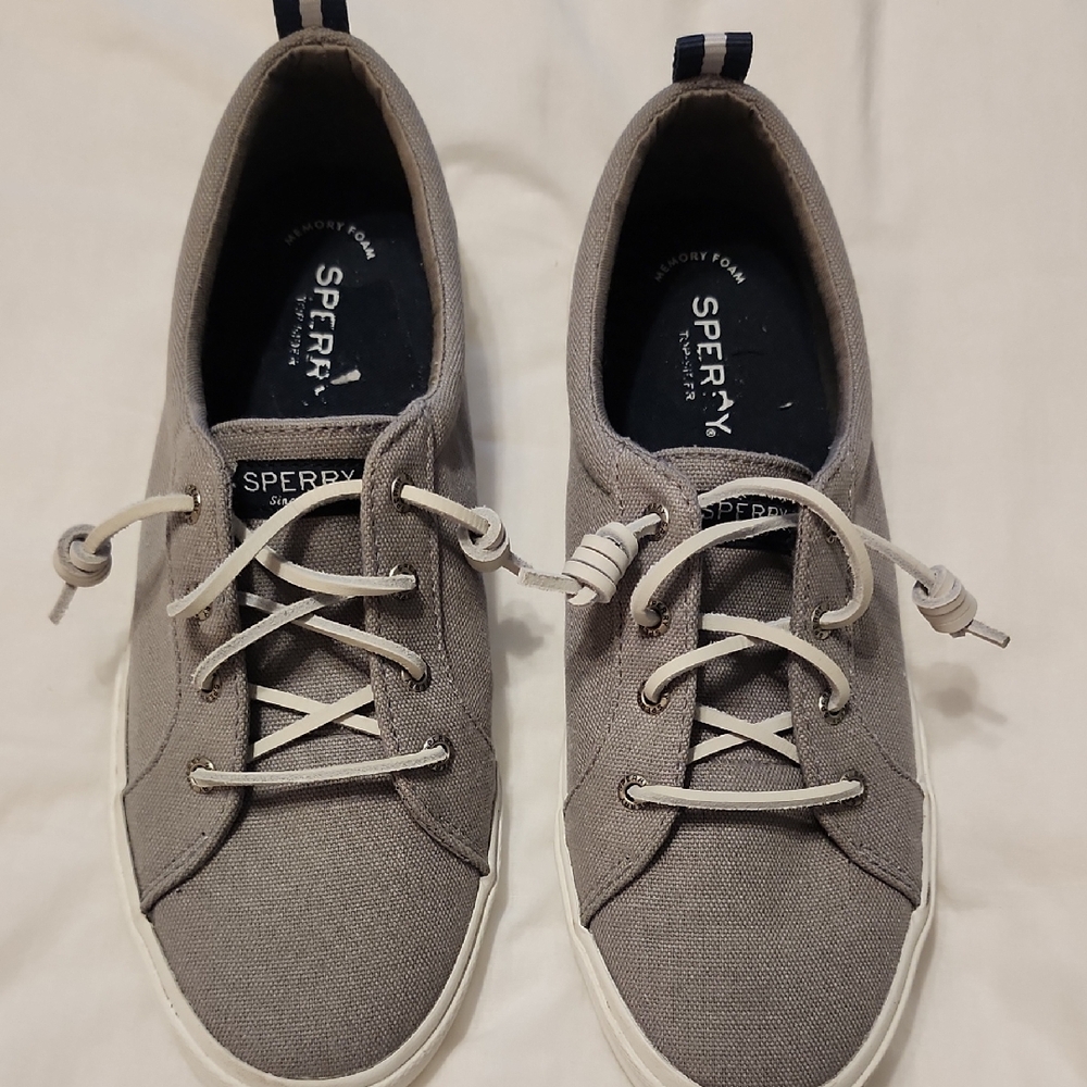 Sperry Gray Sneakers with Canvas Upper and Minimalist Design